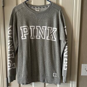 PINK Victoria's Secret Women’s Gray Crewneck Sweatshirt